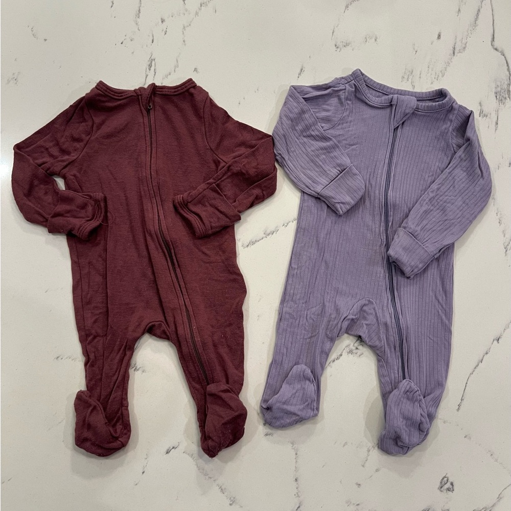 Carter's Kids Footies - Maroon and Light Purple